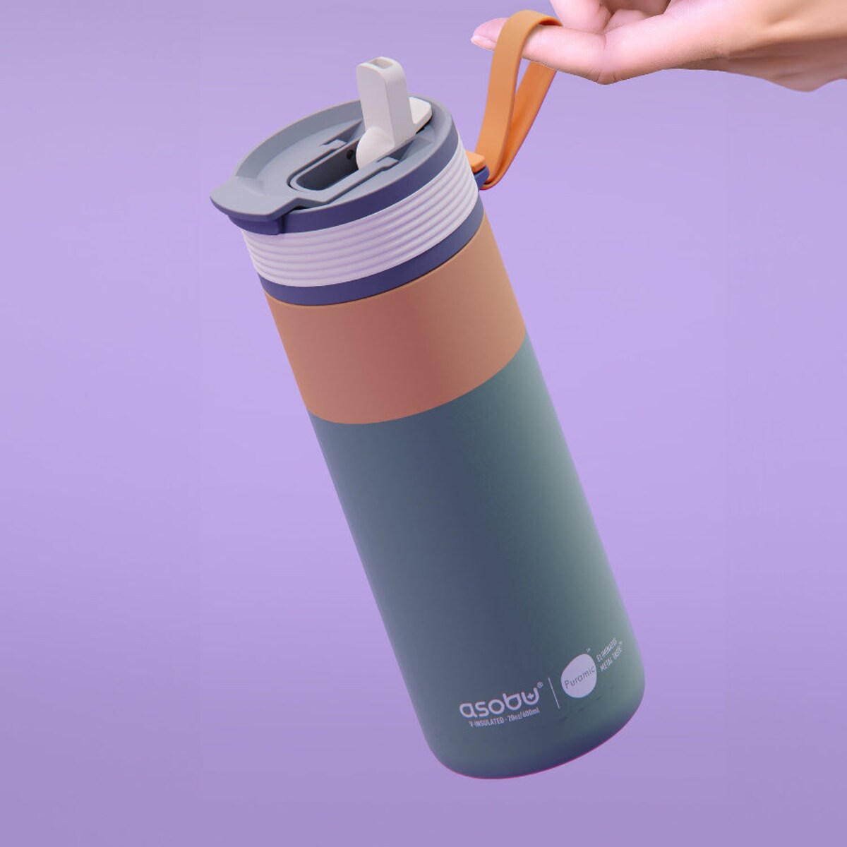 ASOBU ASPEN kubek termiczny ze słomką i ustnikiem, Pastel Green