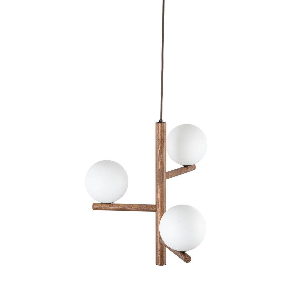 Lampa wisząca ESTERA WOOD ORZECH TK Lighting 10271, 3xG9, biała z orzechem, elegancka do salonu i jadalni
