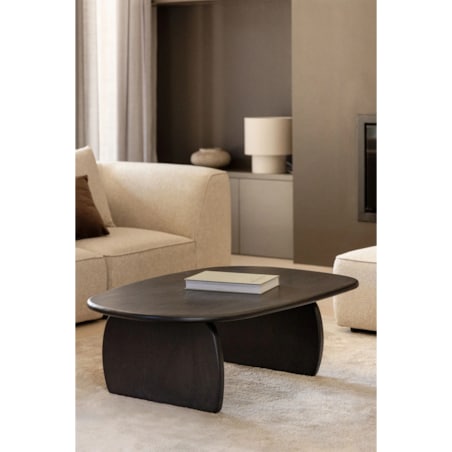 Stolik kawowy owalny 110x70 cm z drewna mango Agathe