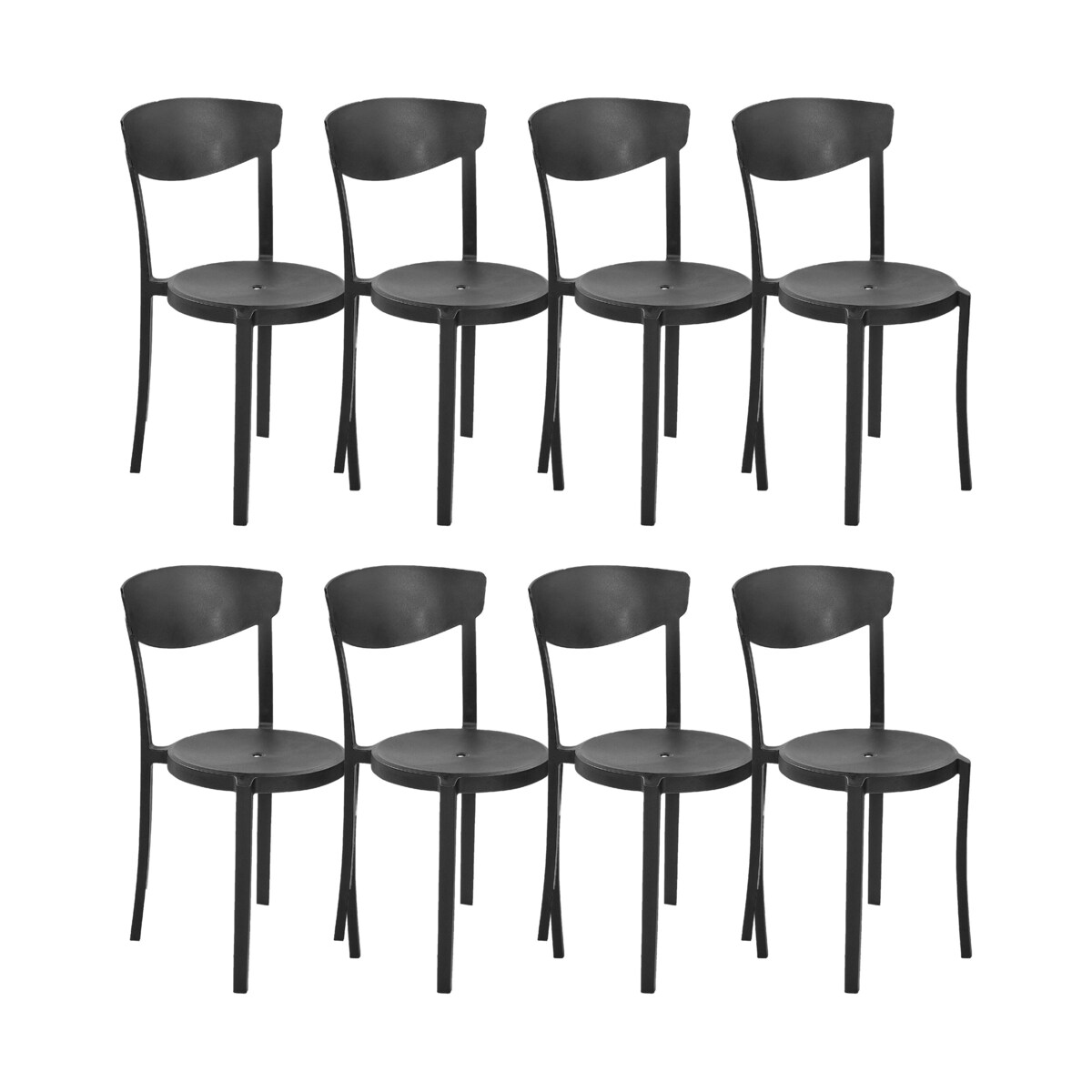 Zestaw 8 krzeseł do jadalni czarny VIESTE