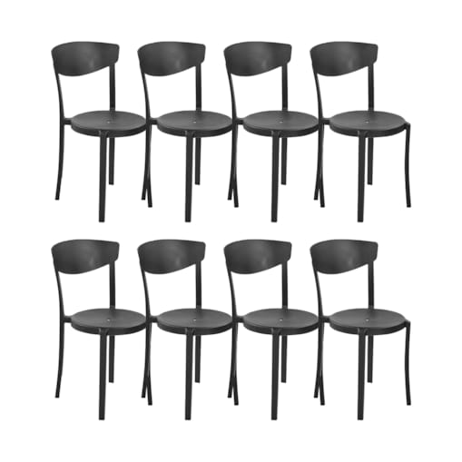 Zestaw 8 krzeseł do jadalni czarny VIESTE