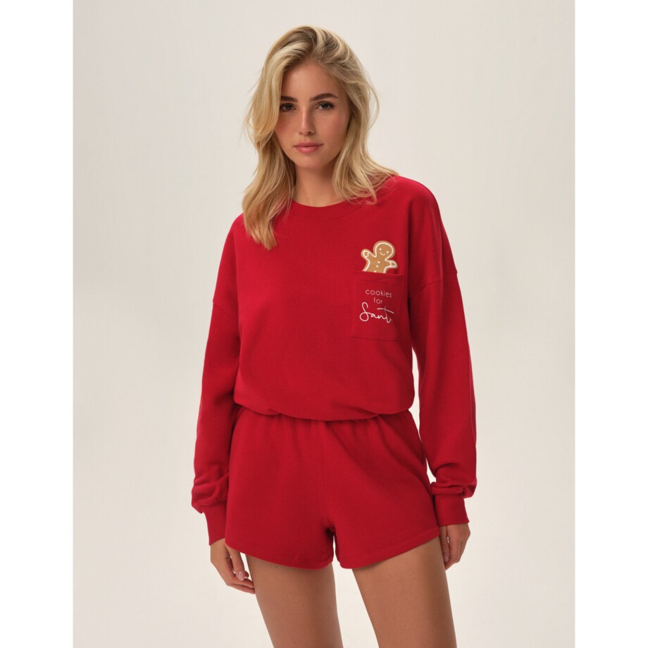 Piżama Fawn 41900-33X Czerwona Czerwony, L