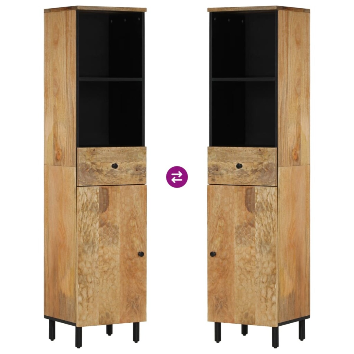 vidaXL Szafka łazienkowa, 38x33x160 cm, lite drewno mango