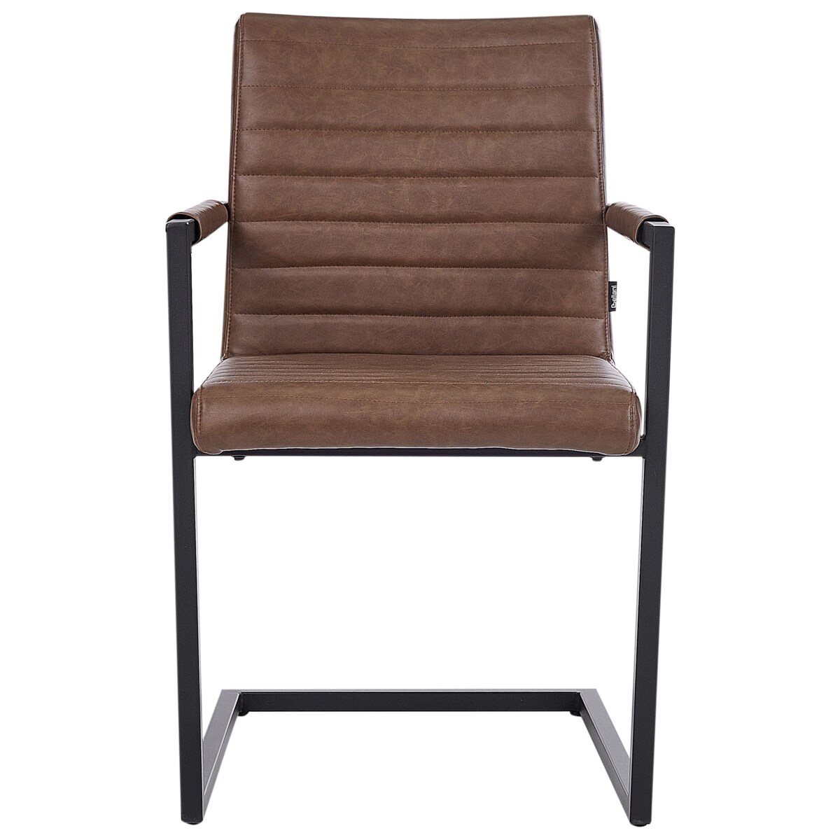 Krzesło konsolowe Zestaw 2 Skóra ekologiczna Brązowy BUFORD