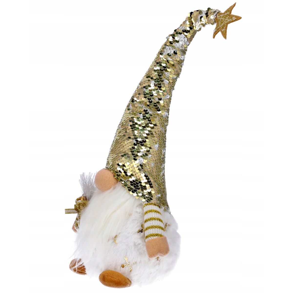 SKRZAT świąteczny KRASNAL gnom Mikołaj DUŻY biały