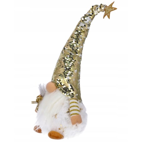 SKRZAT świąteczny KRASNAL gnom Mikołaj DUŻY biały