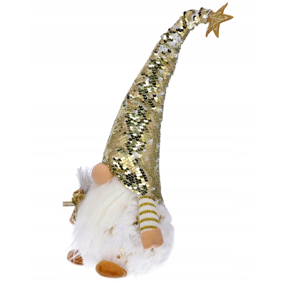SKRZAT świąteczny KRASNAL gnom Mikołaj DUŻY biały
