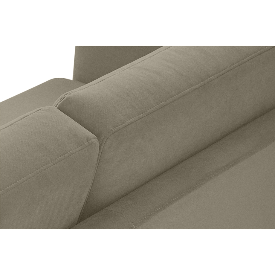 KONSIMO TAGIO Narożnik skandynawski beżowy z pufą/ otomaną, prawy