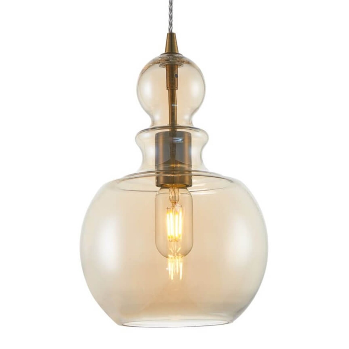 Okrągła lampa wisząca Ton P003PL-01BZ metal bursztynowa