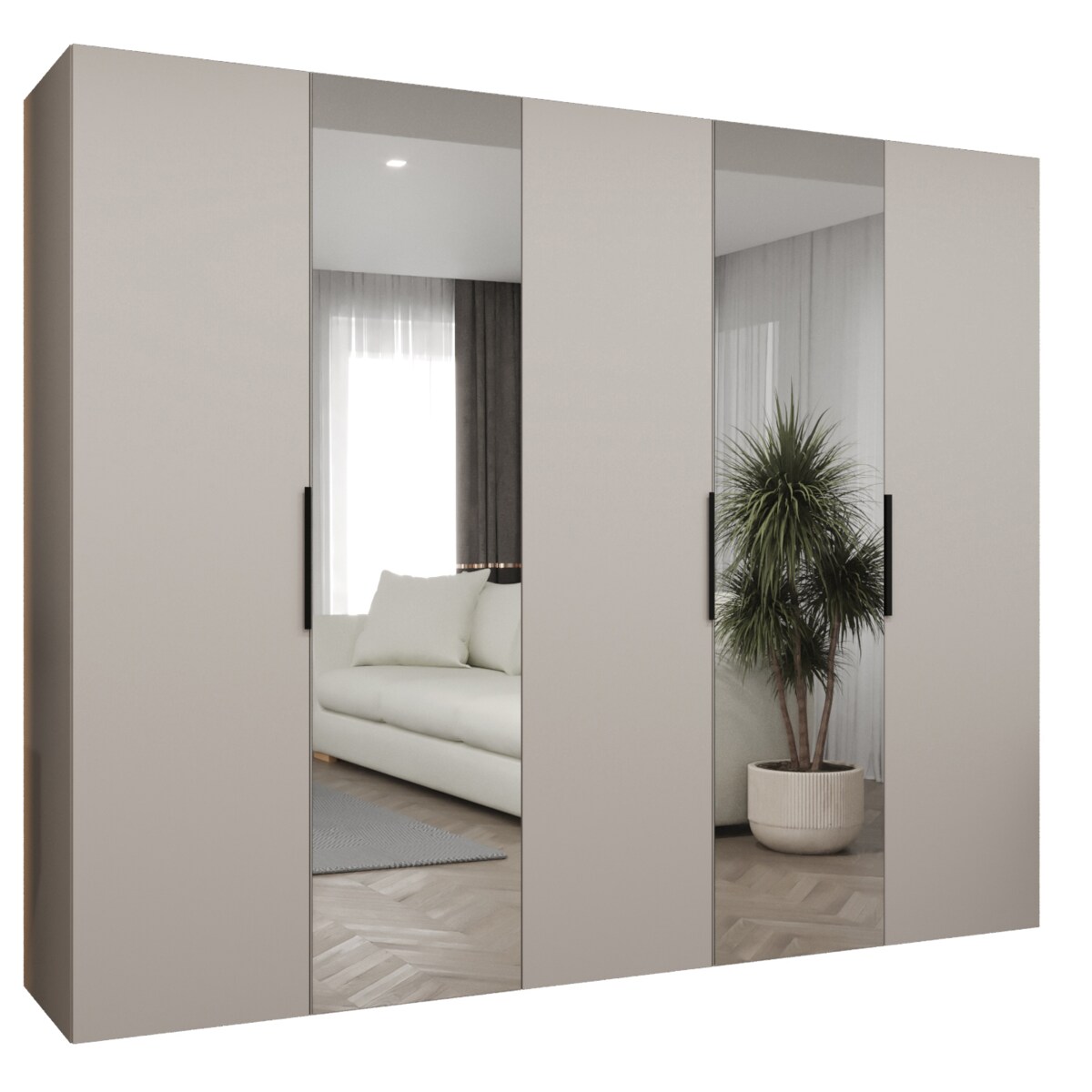 Szafa uchylna otwierana MARBELLA 2 250 wys. 202 cm Kaszmir + u. Czarny