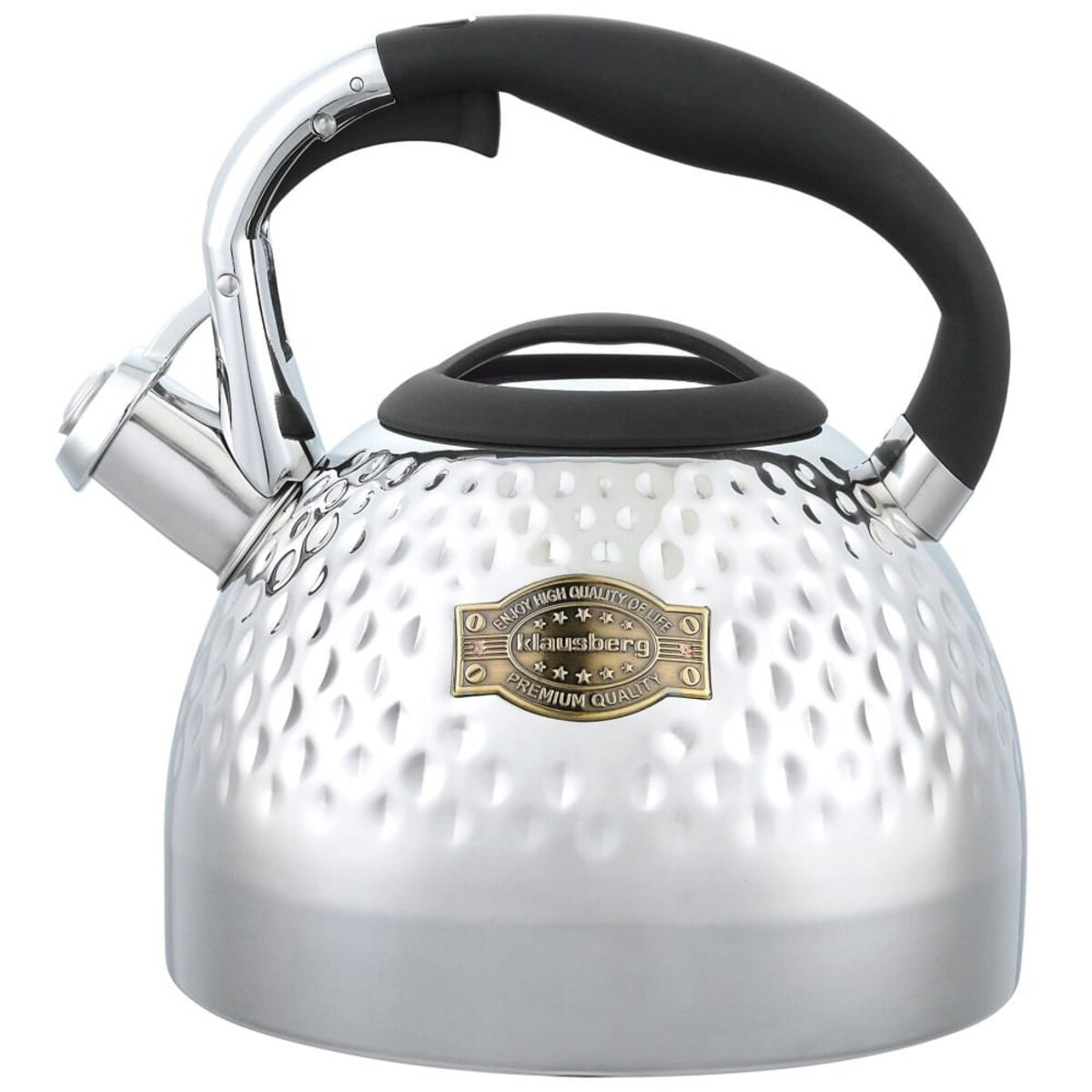 Czajnik stalowy z gwizdkiem 3.0L z grubym dnem srebrny KLAUSBERG