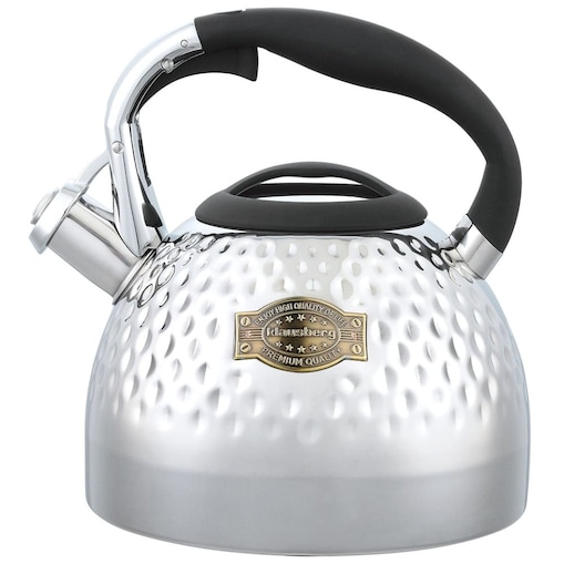 Czajnik stalowy z gwizdkiem 3.0L z grubym dnem srebrny KLAUSBERG