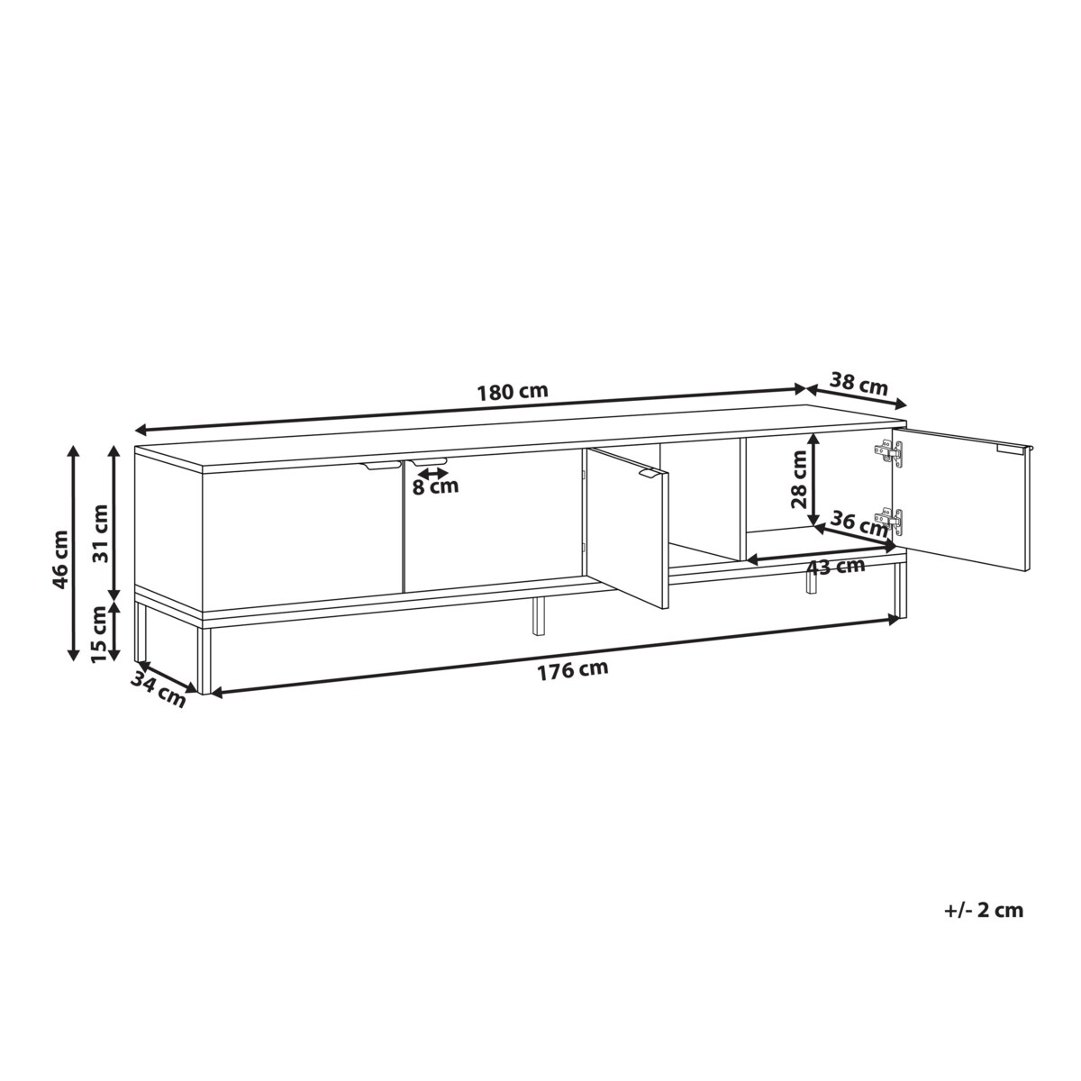 Szafka RTV ADELAIDE Biały
