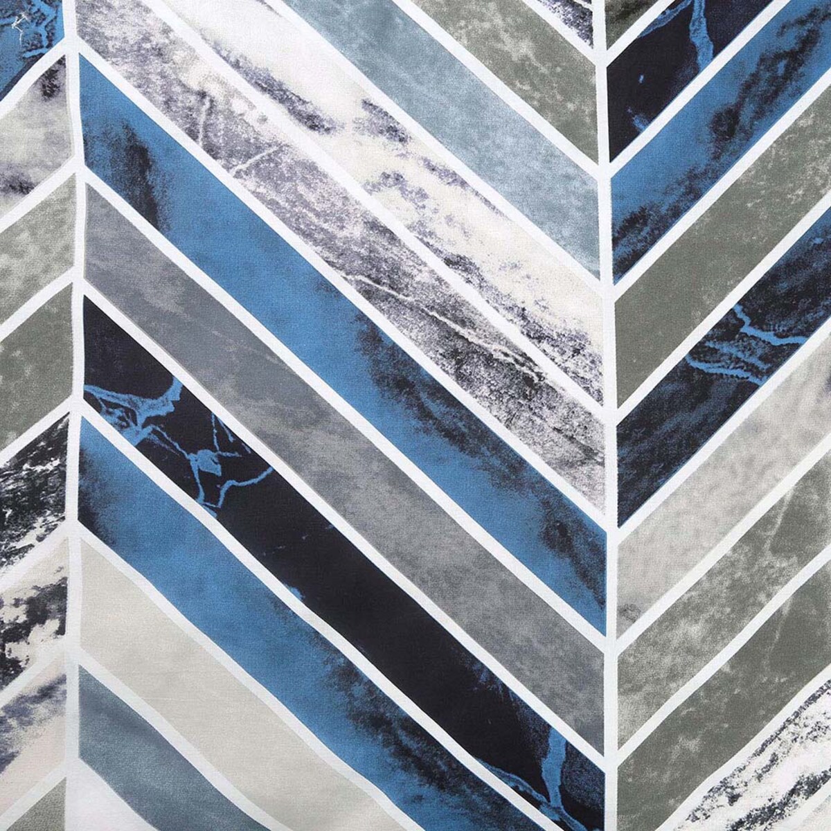 Pościel bawełniana 160x200 Bluewave niebieska w geometryczny wzór, Cottonlove