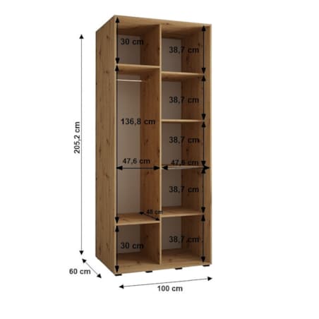 Szafa przesuwna Garderoba SAPPORO 1 100 gł. 60 artisan/artisan