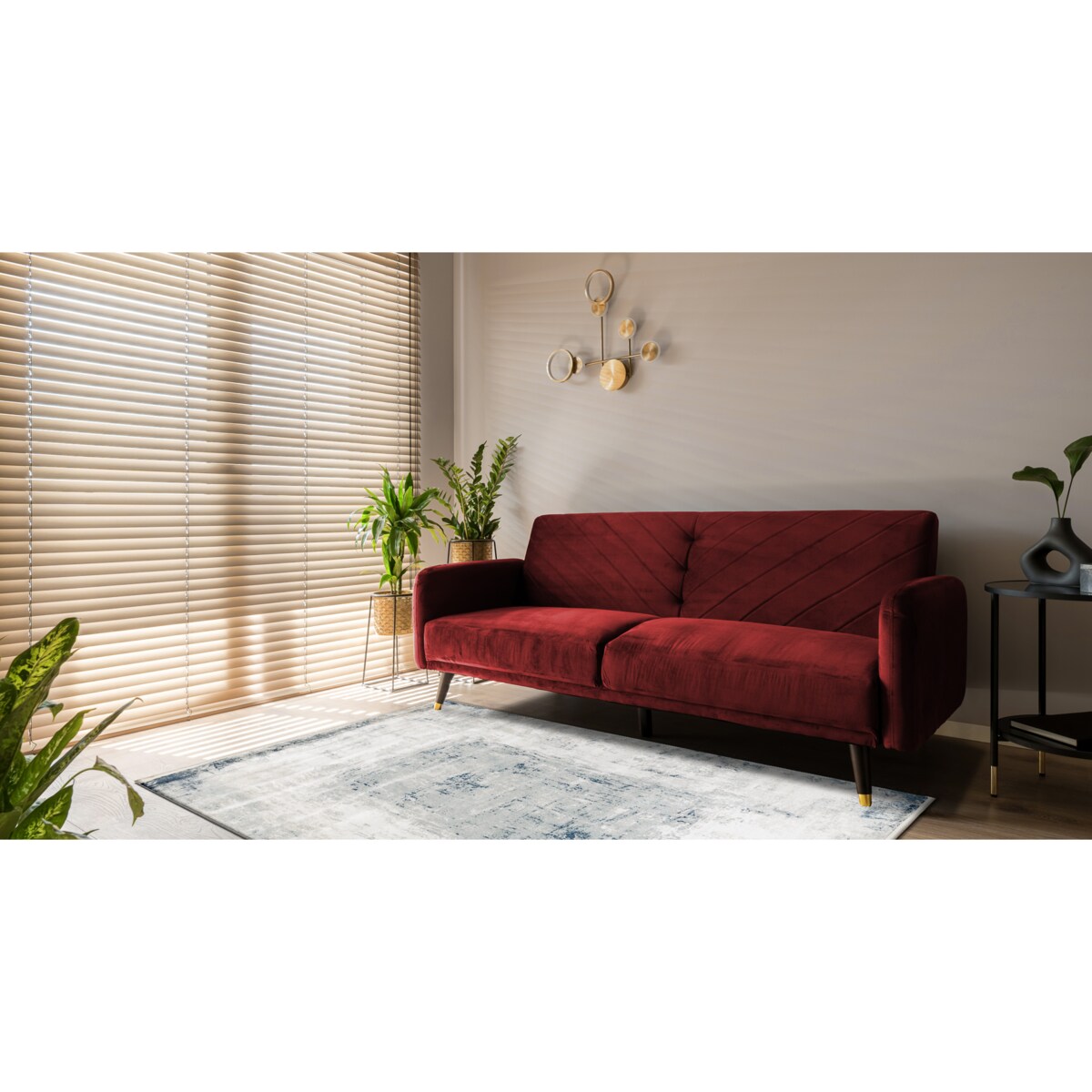 Dywan DISTIN 0845A biały / granatowy / 80x150 cm