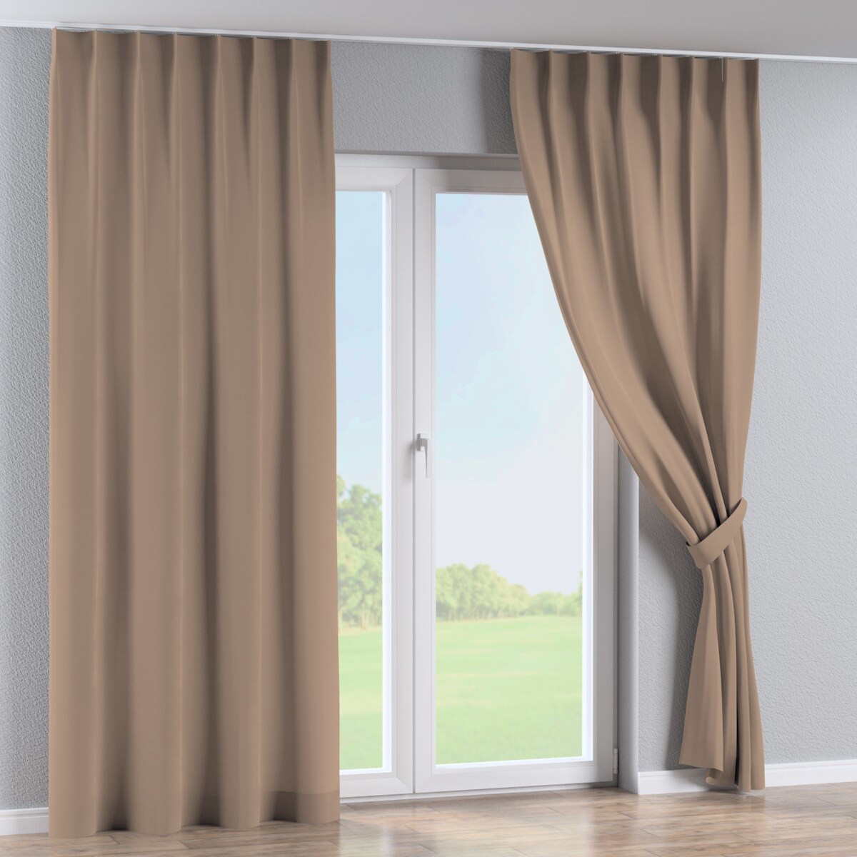 Zasłona na haczykach flex pojedynczych 130x245 mocca