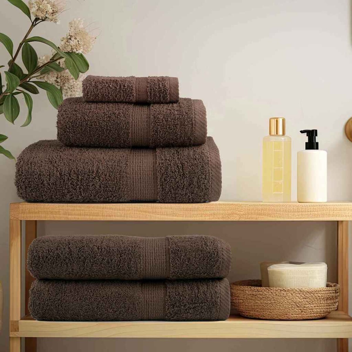 vidaXL Ściereczki SOLUND 2 pcs Brązowy bawełna