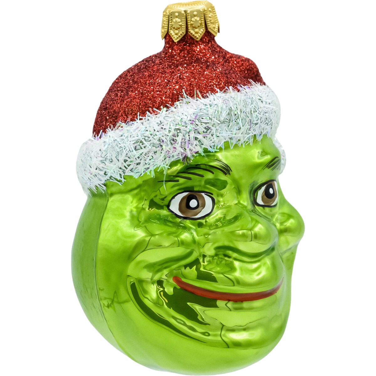 Bombka choinkowa: Ogr w czapce Mikołaja