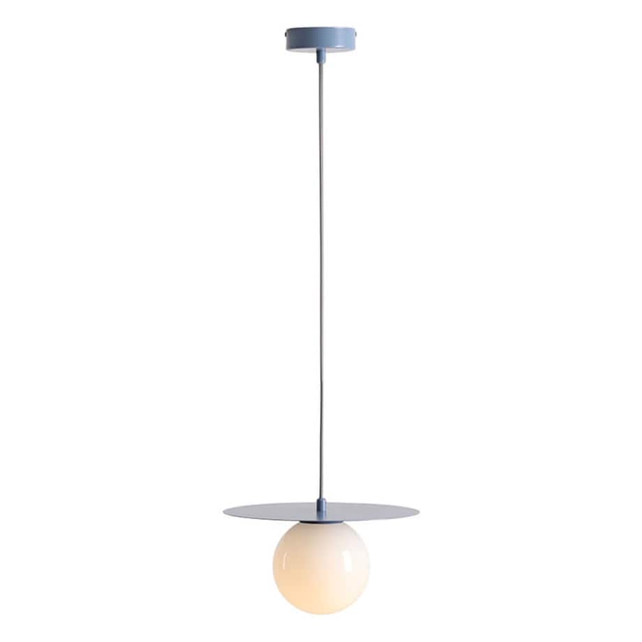 Szklana lampa wisząca Loop 1125G16_S Aldex kula ball biała niebieska