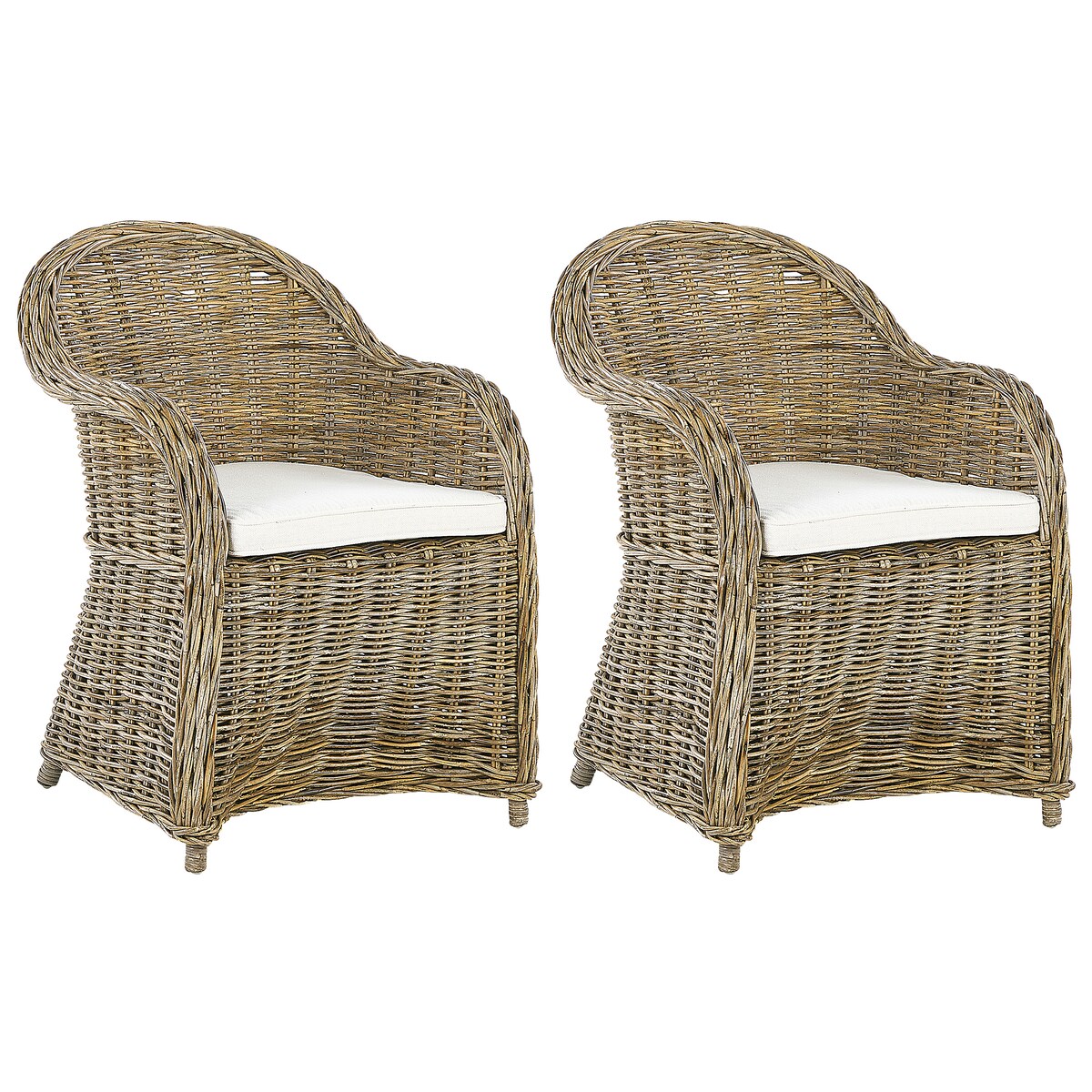 Zestaw 2 foteli ogrodowych z poduszkami SUSUA Rattan Naturalny