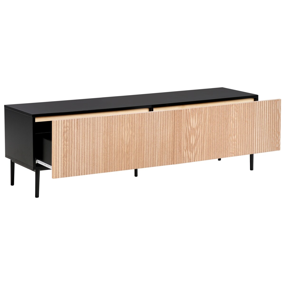 Szafka RTV BLYTHE Drewno Brązowy/ czarny