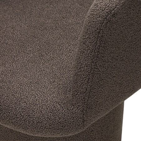 Fotel obrotowy, bouclé, ciemnobrązowy Haco