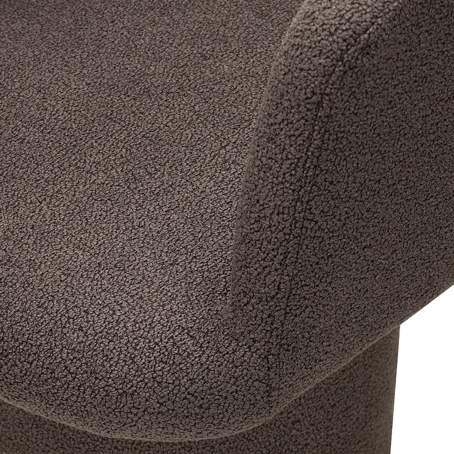 Fotel obrotowy, bouclé, ciemnobrązowy Haco