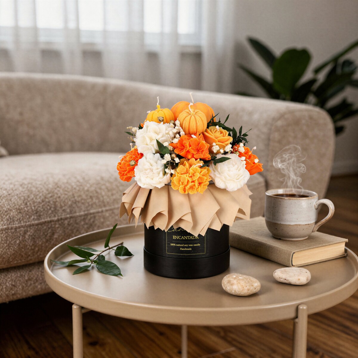 Świeca sojowa ZAPACHOWA świeczka JESIENNA dynia FLOWERBOX pumpkin BUKIET