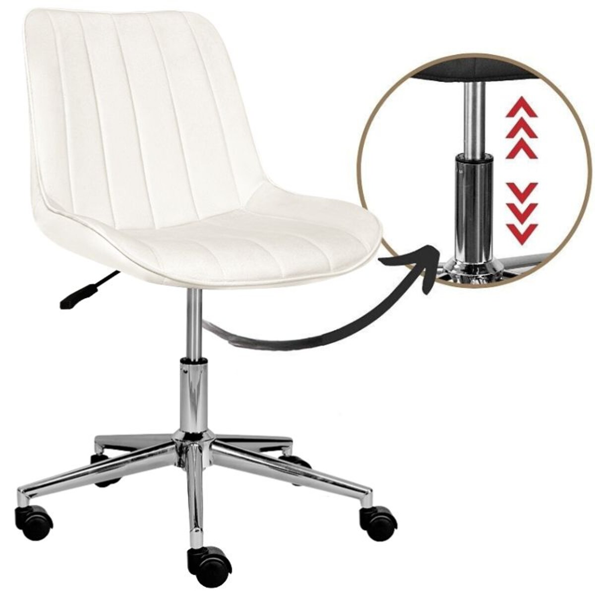 Krzesło biurowe obrotowe do biura welur beżowe