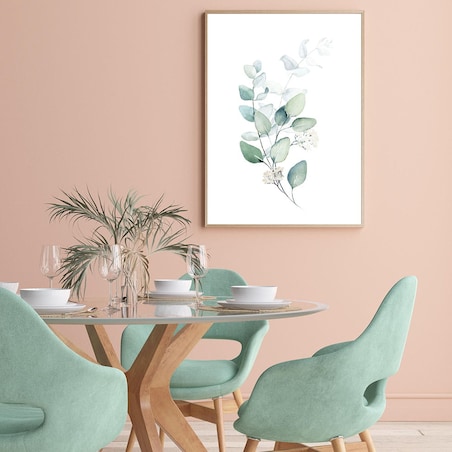 plakat zielone liście gałązka 21x30 cm