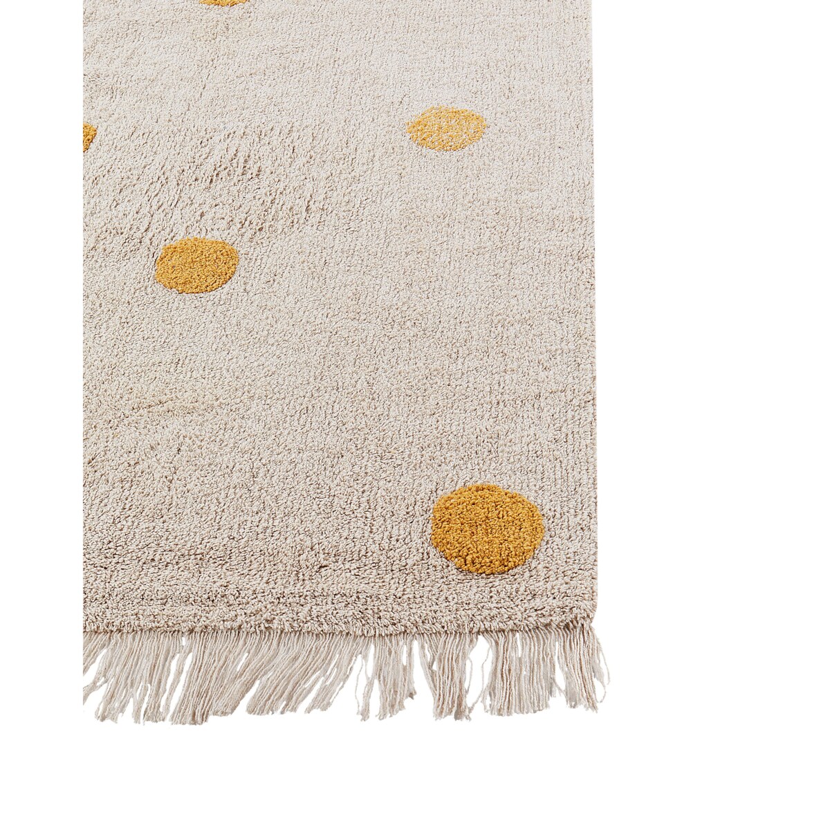 Dywan dziecięcy bawełniany 140 x 200 cm beżowy z żółtym DARDERE