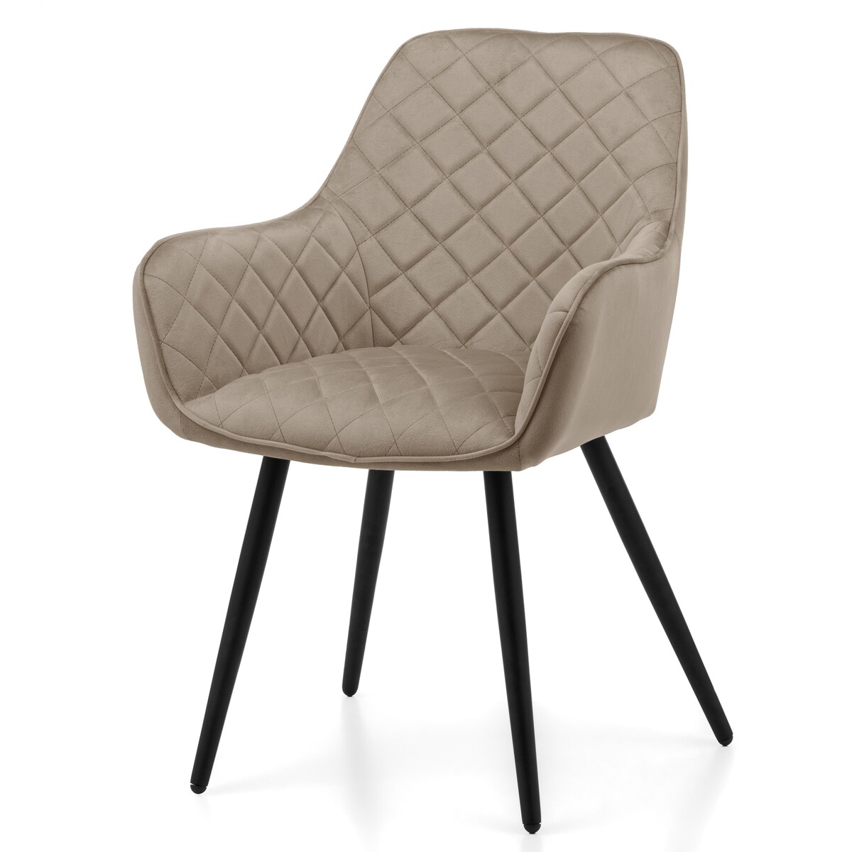 Krzesło tapicerowane COLIN aksamit velvet welur do salonu jadalni ciemnobeżowy