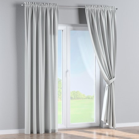 Zasłona na kanale z grzywką 1 szt. 130x260 gołębi srebrny z połyskiem