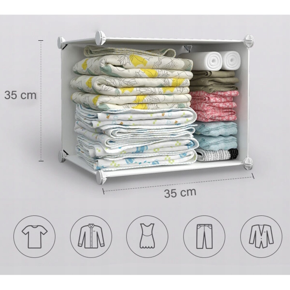 Szafa modułowa geometric biała garderoba regał półki