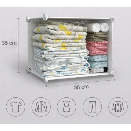 Szafa modułowa geometric biała garderoba regał półki