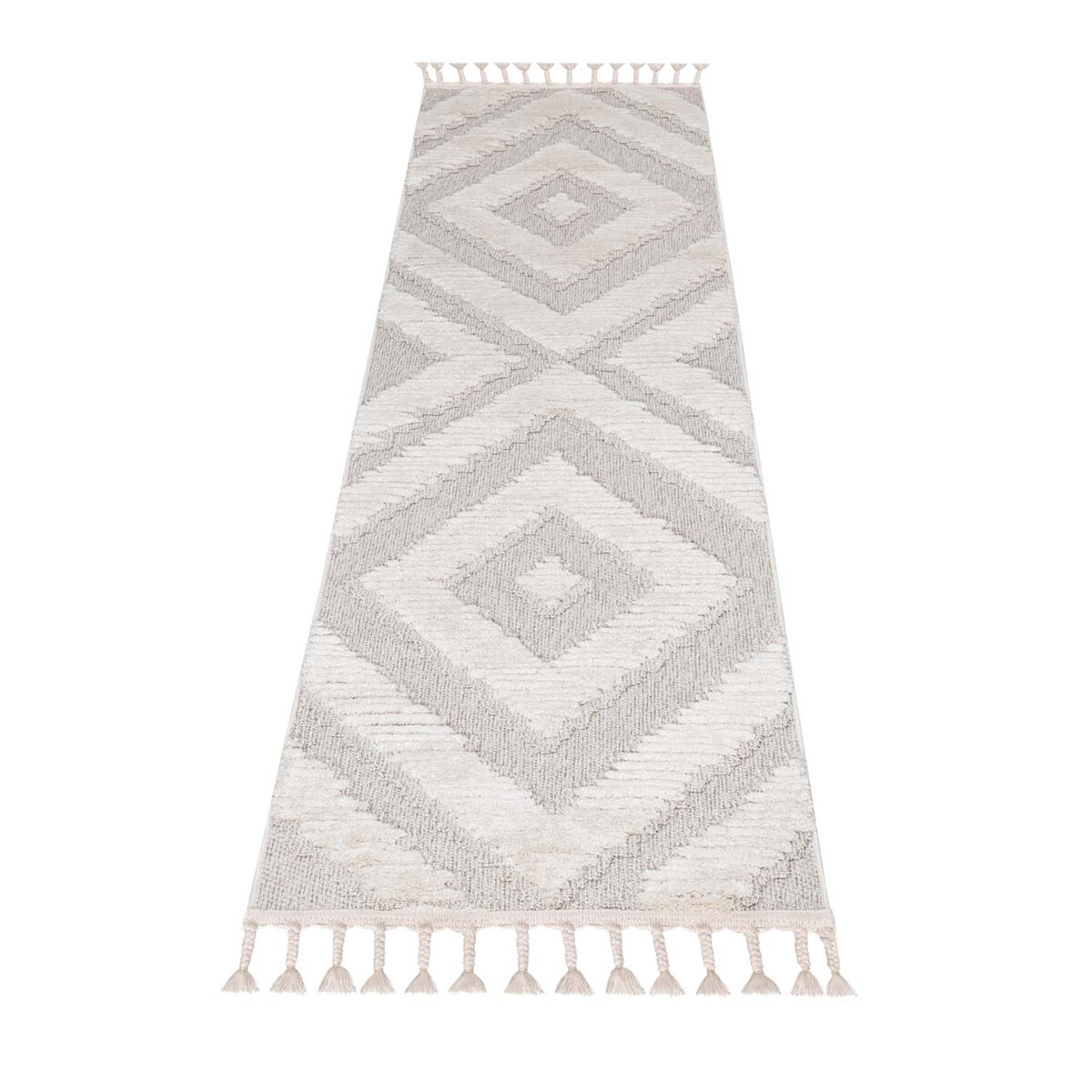 Dywan z frędzlami Cut&Loop Boho-Chic Valora 8130 Krem Szary 160x230