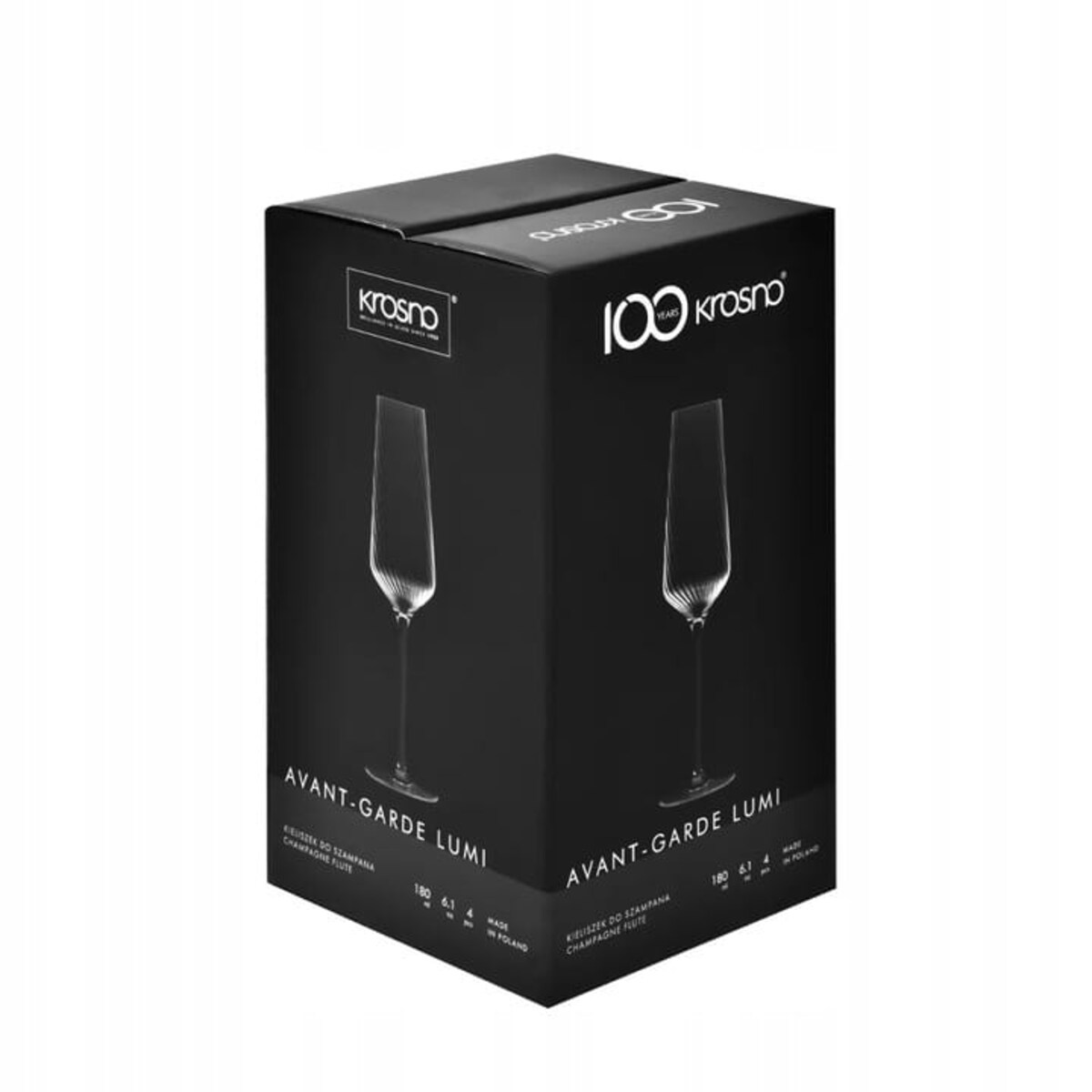 Kieliszki do Szampana Prosecco Toast Krosno Avant-Garde Lumi 4 szt Ryflowane