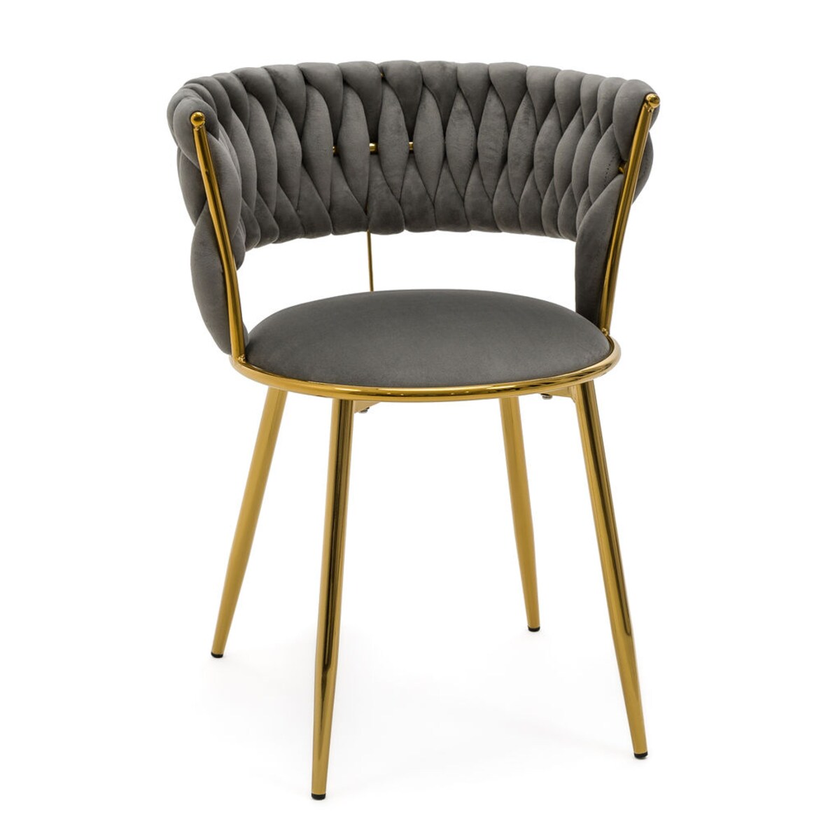 KRZESŁO TAPICEROWANE DO JADALNI SALONU WELUROWE NOWOCZESNE SZARE BAMBI