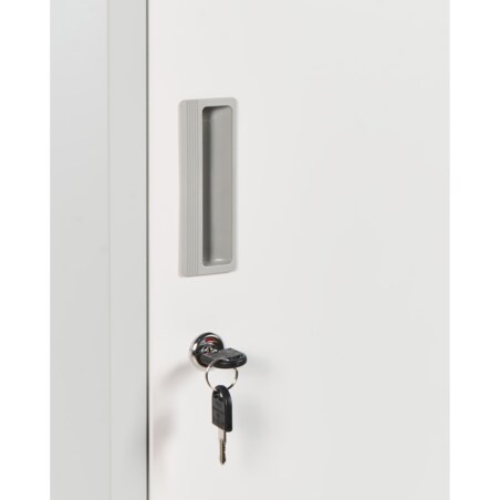 Szafa socjalna ubraniowa dwupoziomowa ATHLETE Metal Szary/ biały