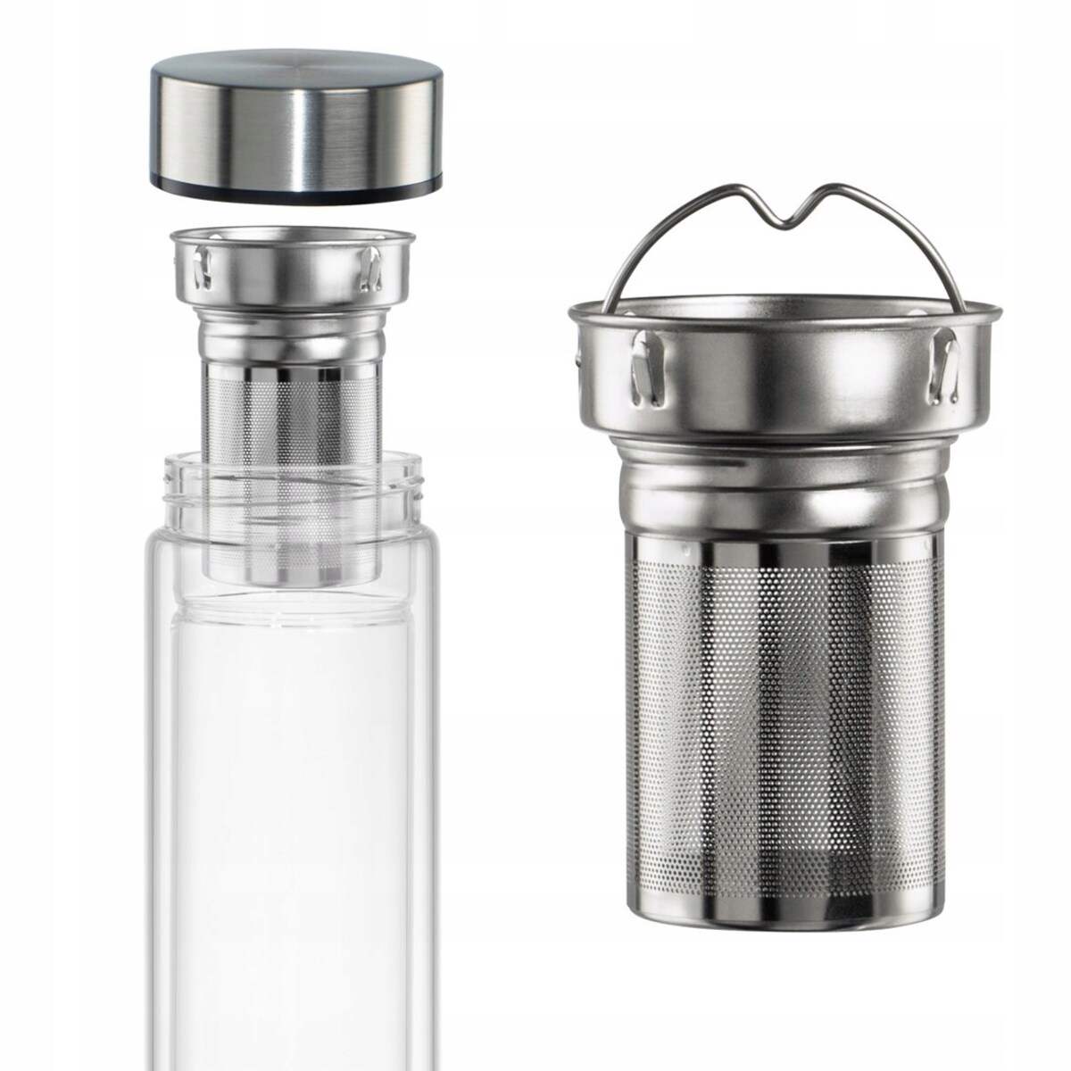XAVAX Butelka na wodę herbatę szklana z sitkiem