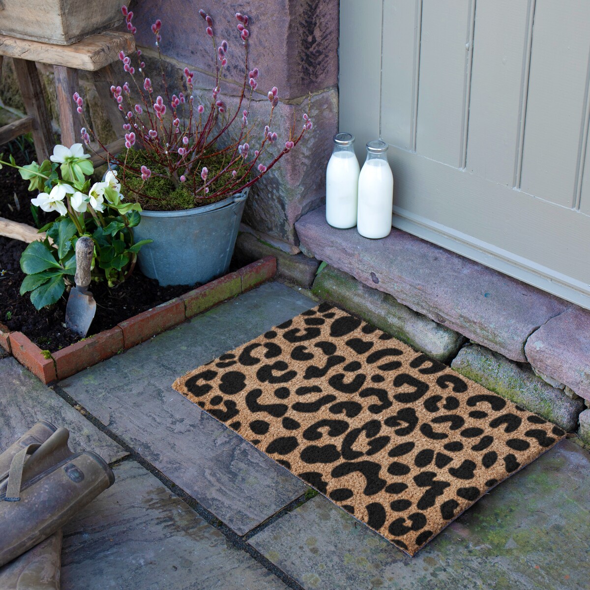 Leopard print doormat
