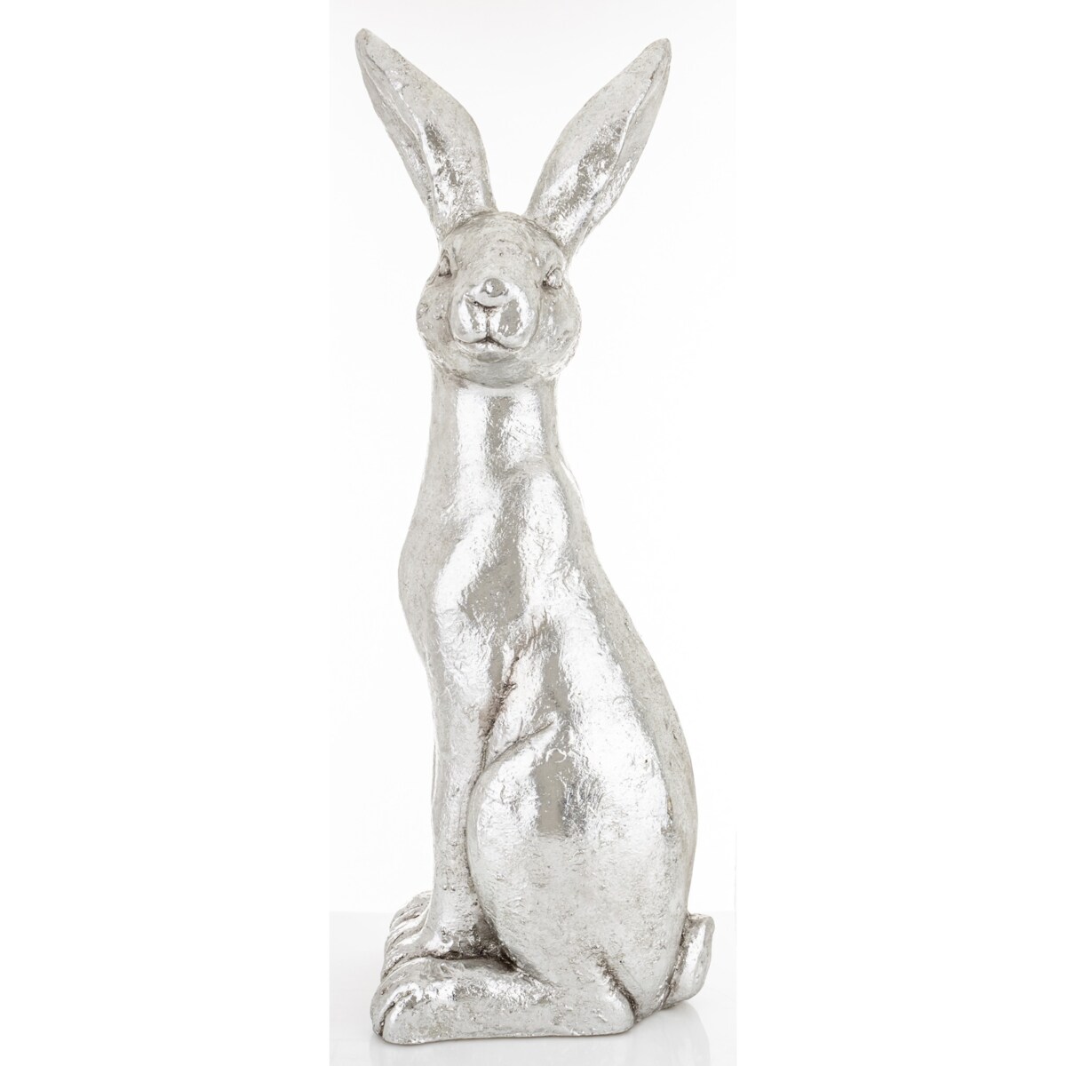 Dekoracja - zając srebrny 60x18x21 cm FADIY