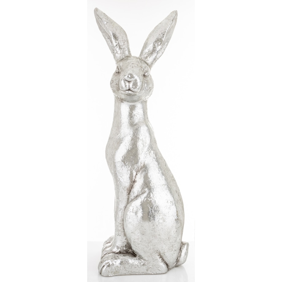 Dekoracja - zając srebrny 60x18x21 cm FADIY