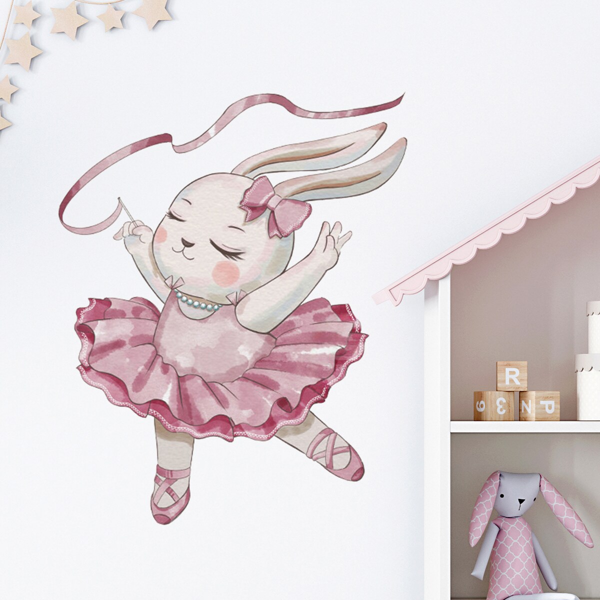naklejki na ścianę do pokoju dziecka, sipo, króliczek baletnica