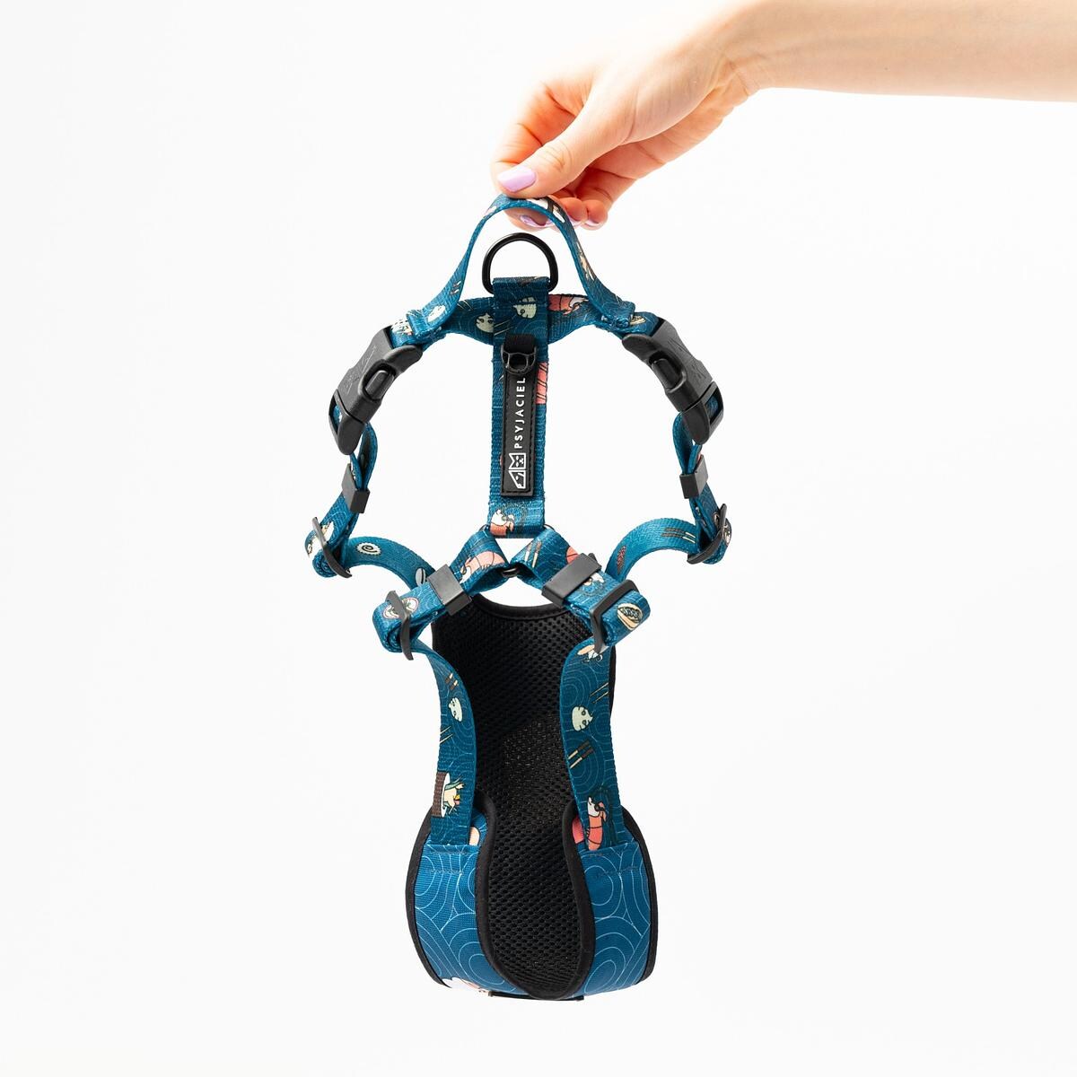 Szelki bezuciskowe dla psa lub kota "Psutomaki" - Szerokość taśmy: 38mm, Rozmiar: M