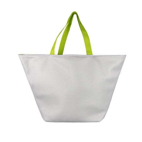 Torba na zakupy trapezowa 67x42 cm zielona z wnętrzem srebrnym