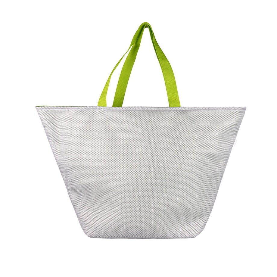 Torba na zakupy trapezowa 67x42 cm zielona z wnętrzem srebrnym