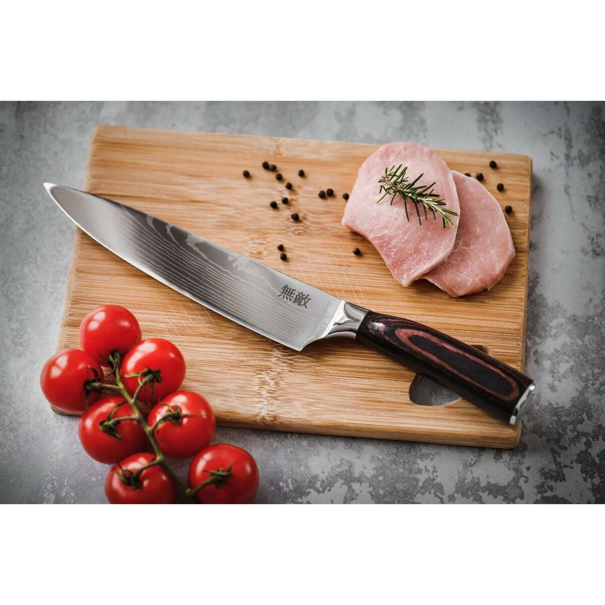 Japoński nóż szefa kuchni Muteki w pudełku prezentowym Stal wysokowęglowa