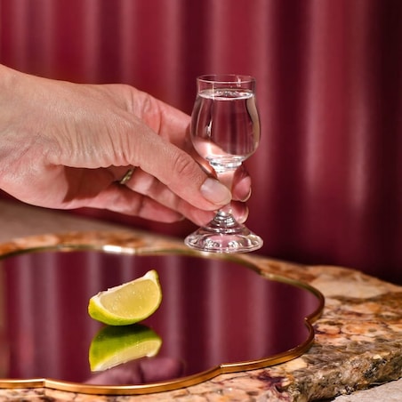 Kieliszki do wódki GEMA KROSNO 6szt 25ml do likieru nalewek na nóżce